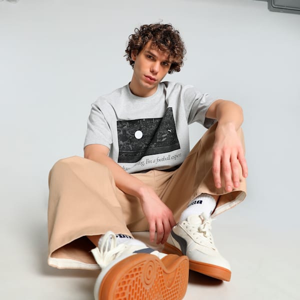 GRAPHICS "Football Expert" Men's Relaxed Fit Tee, Light Gray Heather, extralarge-IND